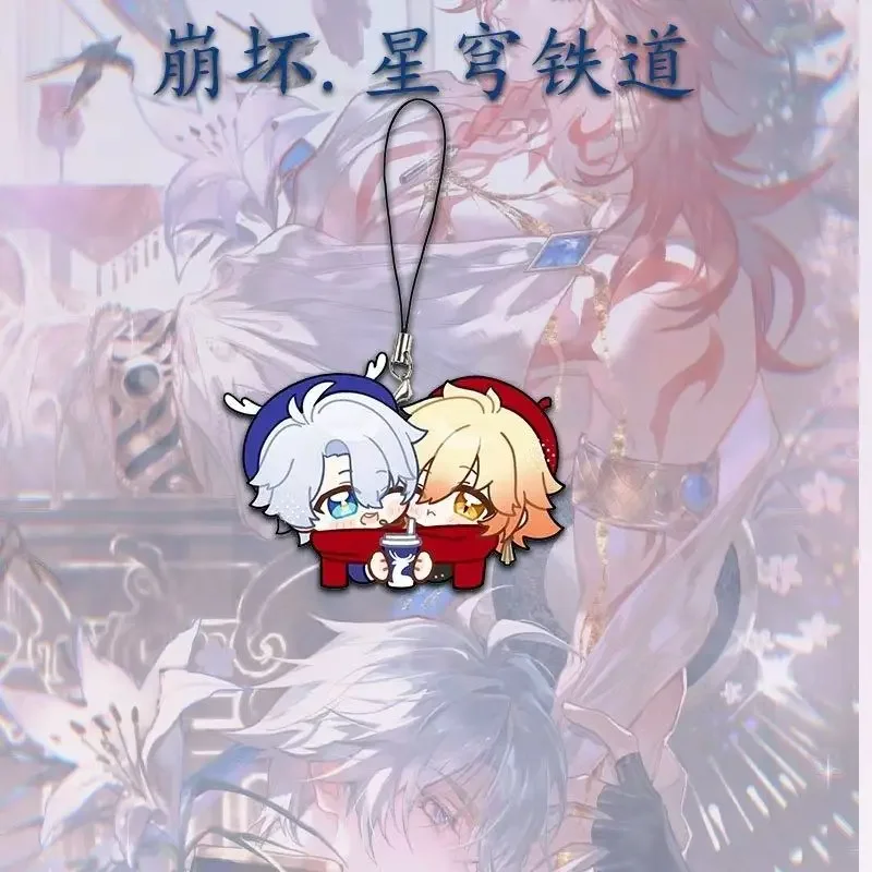 Anime Honkai:Star Rail Phainon Mydei Metal Acrylic Cellphone Strap Lanyards For Mobile Phone Case Keychain Key Chain Cover Hang