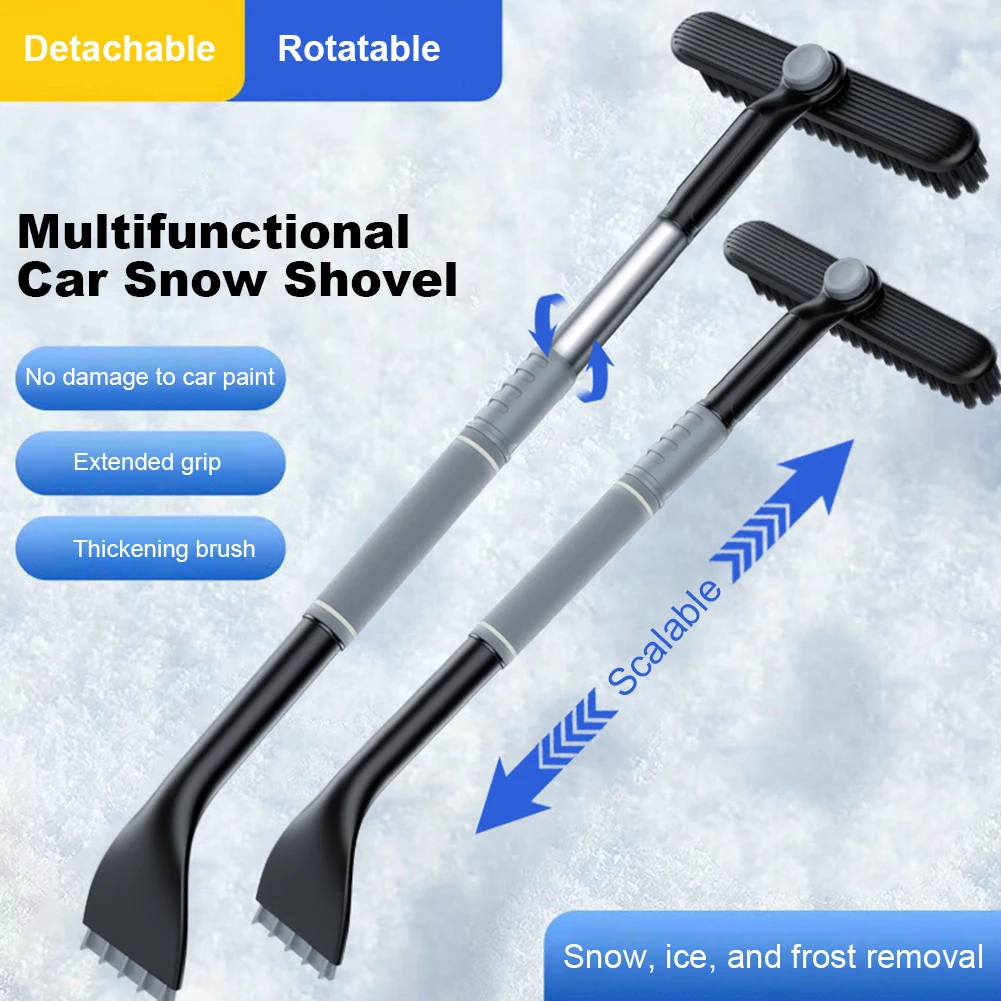 

Car Glass Deicing Cleaning Tool Quick Clean Snow Cleaning Squeegee Broom Telescopic Auto Window Snow Brush Shovel Car Wash Tools