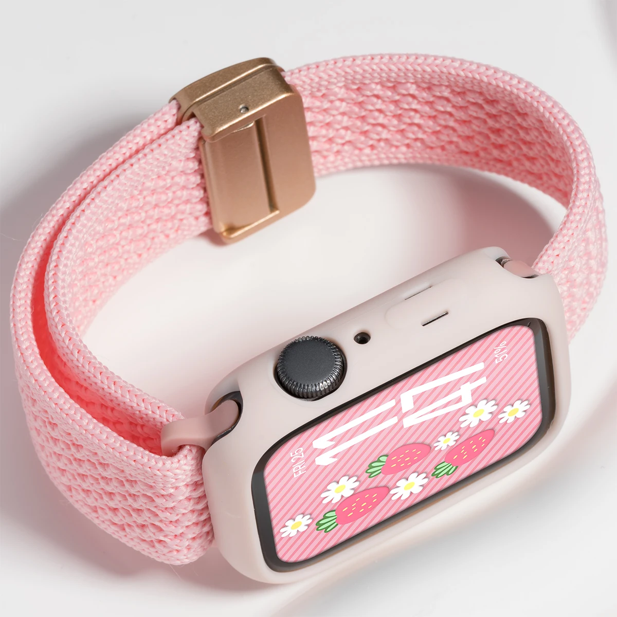 キャンディシリコンケース+ストラップ Apple Watchバンド 46mm 49mm 44mm 42mm 41mm 40mm 38mm SE 10 9 6 5 Ultra 2 ナイロンストラップ iWatch対応