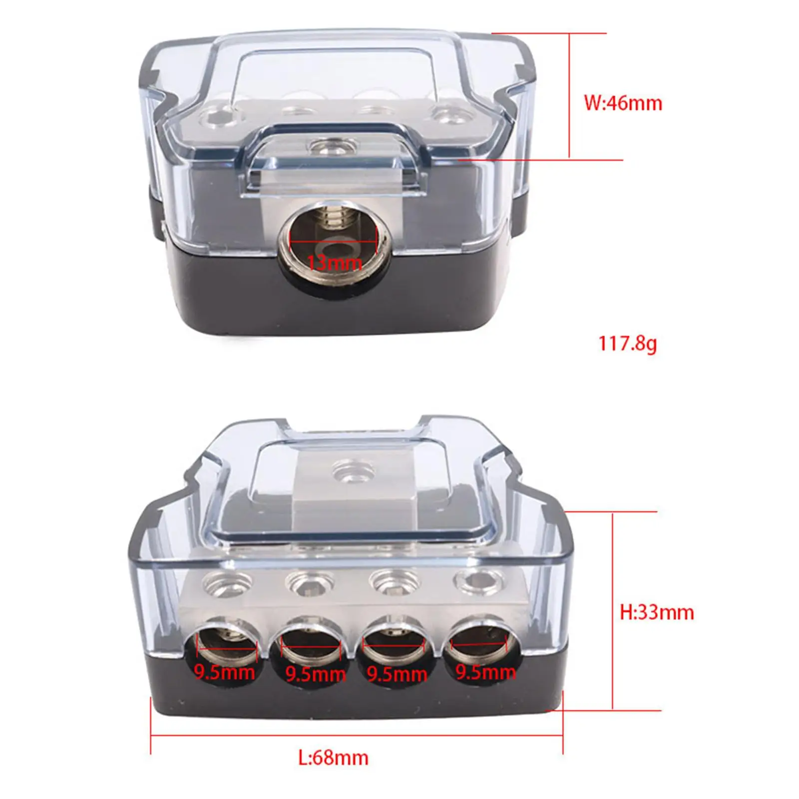 4 Gauge Car Audio Power Splitter Block Junction Kit High Performance for Automobile Stereo Amplifier RV Boat System