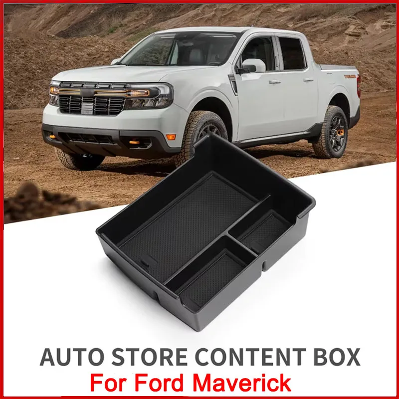 

For Ford Maverick Car Armrest Storage Box Center Console Container Organizer Tray Interior Accessories