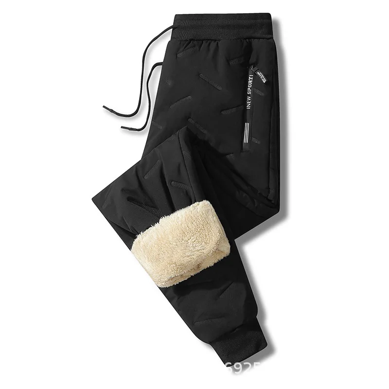Men Winter Fleece Lined Cotton Padded Pants Warm Loose Casual Sweatpants Thickened Trousers Man  pantalones impermeables PT-575