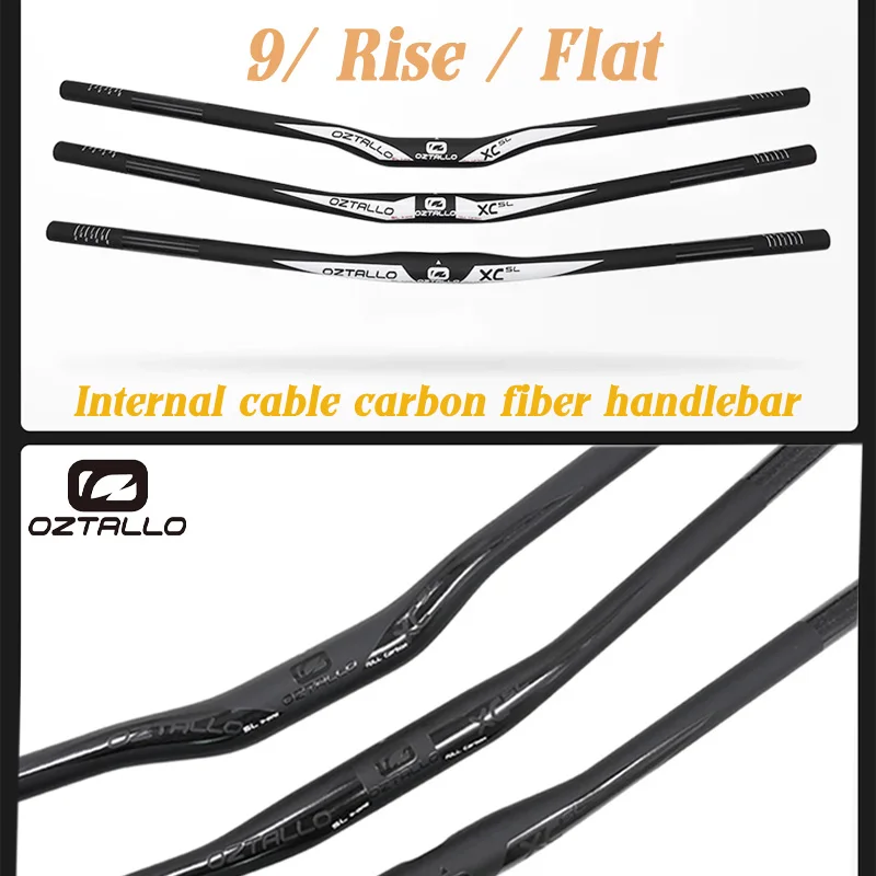 

OZTALLO Full Carbon Fiber XC Mountain Bicycle Handlebar 9°/RISE/FLAT Length 780MM Clamp 31.8mm Mountain Bike Accessories