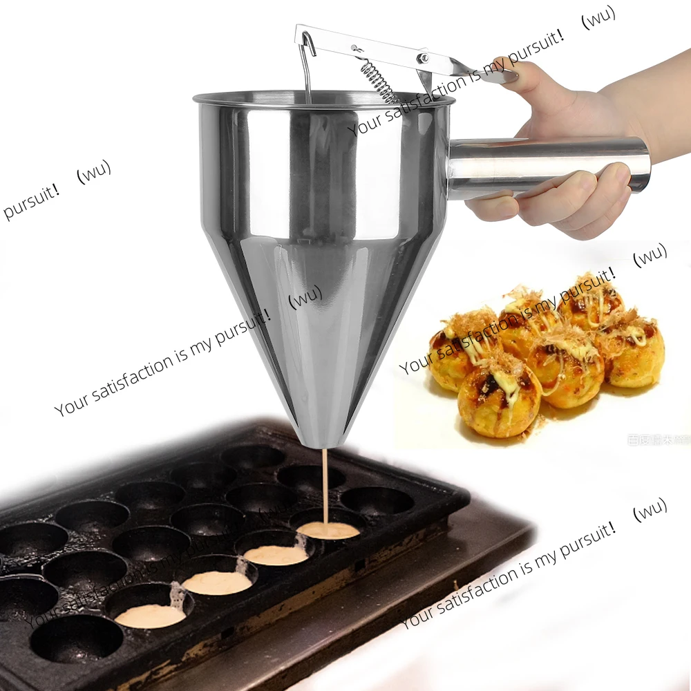 Kitchen Accessories Funnel Dispenser with Rack Cupcake Pancake Batter Maker Octopus Ball Tools Stainless Steel