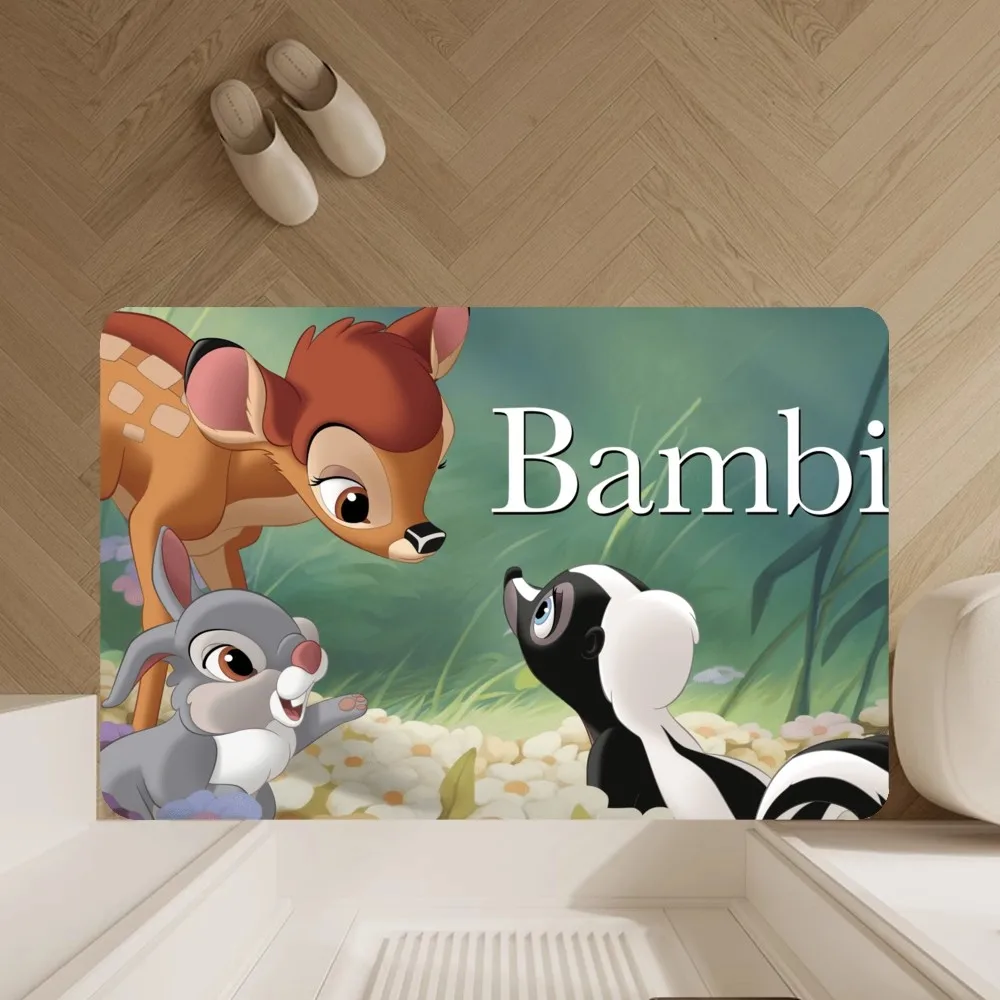 MINISO Disney bambi Floor Mat Anti-Slip Bathroom Kitchen Bedroom Living Room Entrance Rug Home Decor