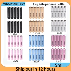 5ml Portable Refillable Spray Bottle Plastic liner Perfume Atomizer Mini Sample Bottle For Cosmetics Travel Empty Container