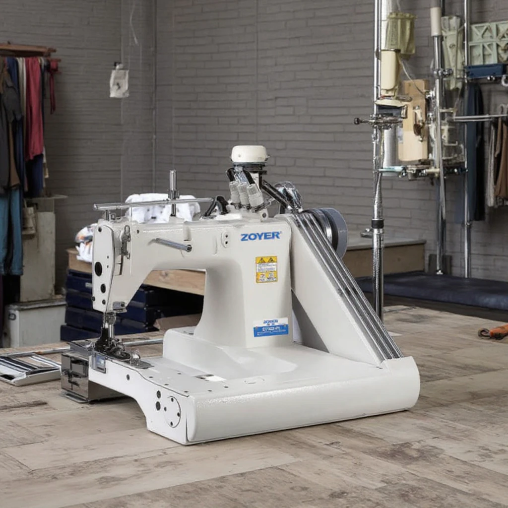ZY928 New Home Use High-Speed Automatic Three Needle Chain Stitch Feed Off The Arm Sewing Machine For Jeans Trousers