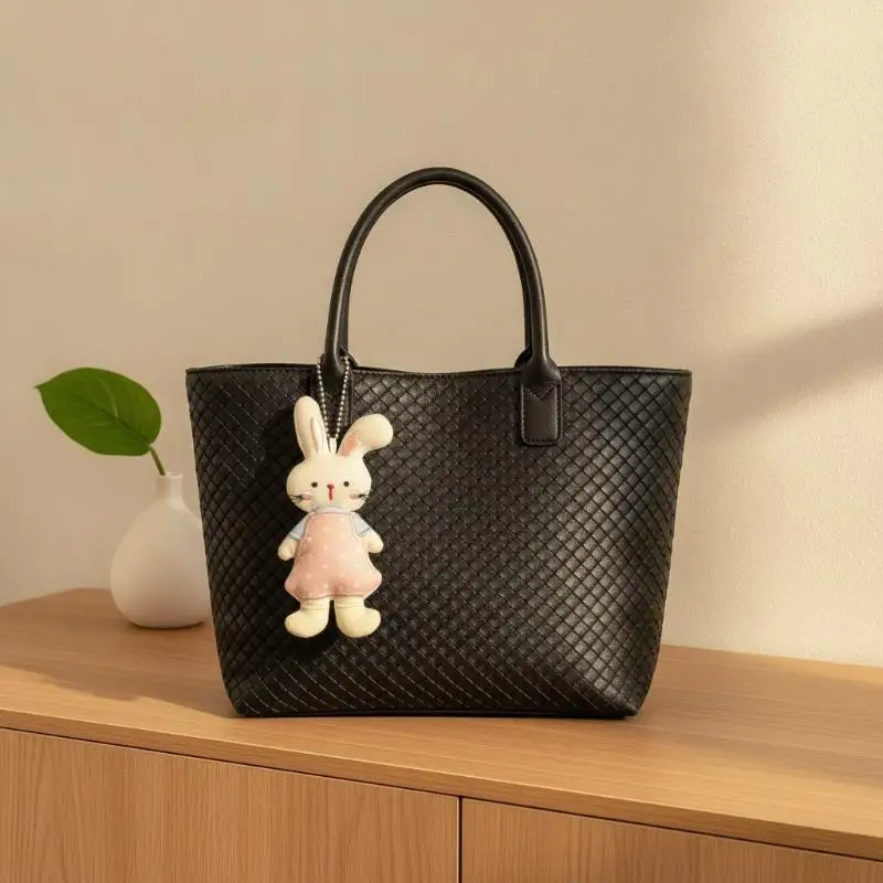 Cartoon Plush Doll Keychain Cute Animal Lion Rabbit Design Pendant Fashion Bag Charm for Teen Girls - view 3