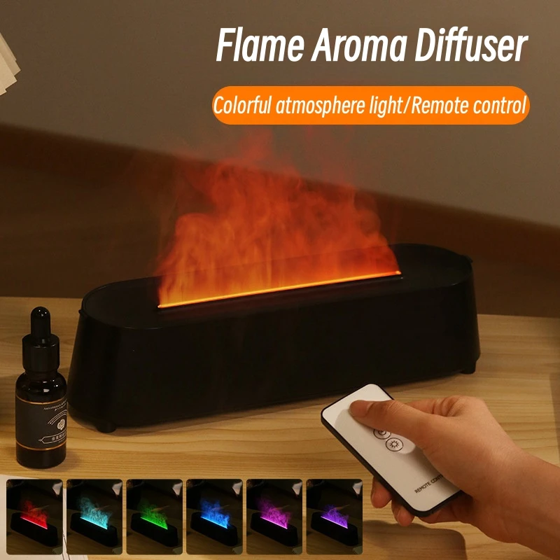 

Fire Flame Aroma Diffuser Air Humidifier Remote Control USB Ultrasonic Aromatherapy Essential Oil Diffuser Mist Maker Fogger