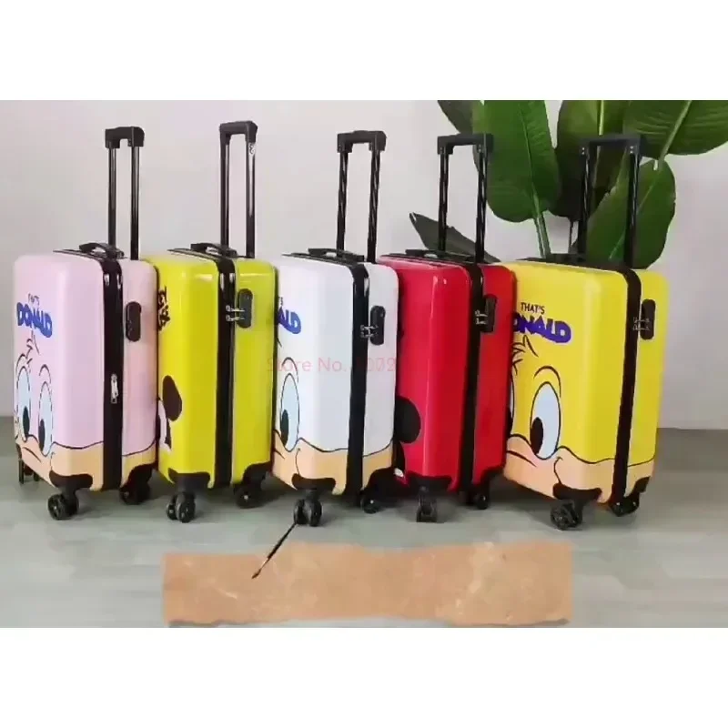 Disney Mickey Mouse 20inch Cartoon Travel Suitcase On Wheels Cute Trolley Luggage Kids Lovely Cabin Rolling Luggage Xmas Gift