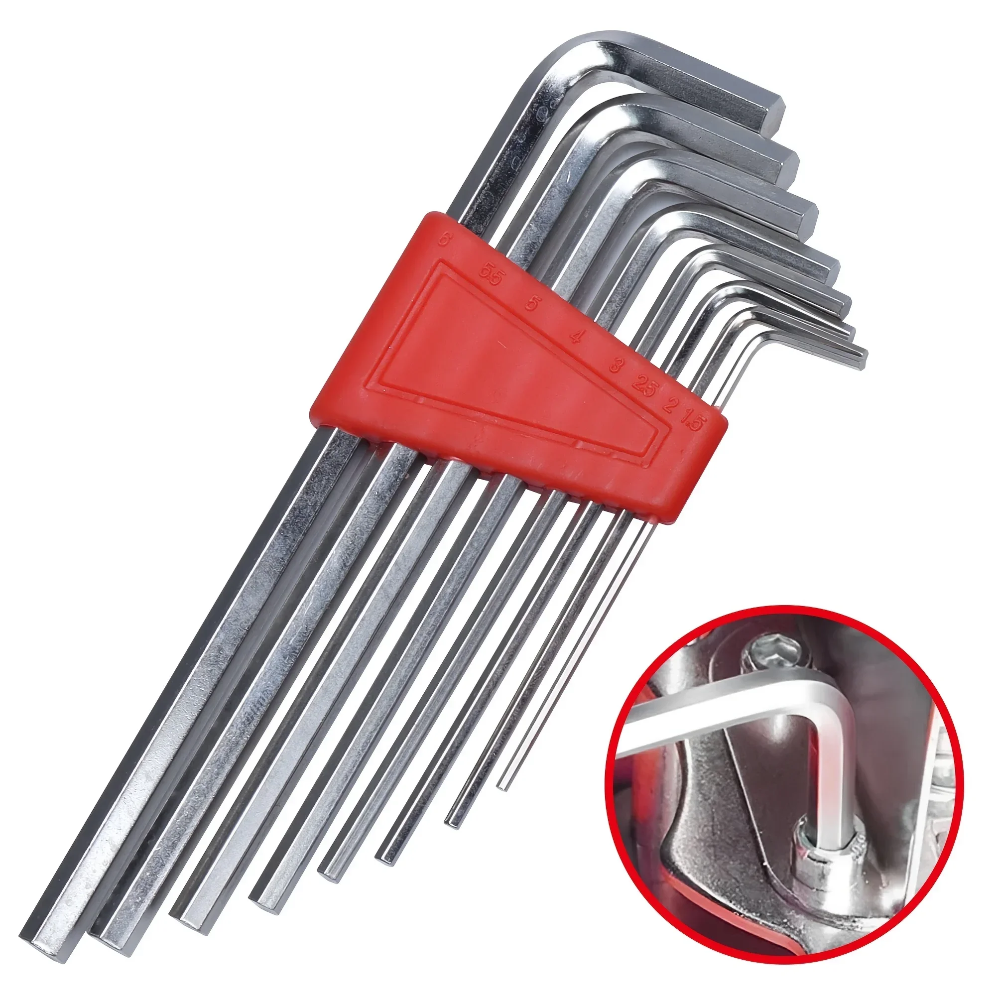 Conjunto de 8 Chaves Allen Métricas e em Polegadas, Chave L, Chave Allen de Braço Curto, Fácil de Transportar no Bolso