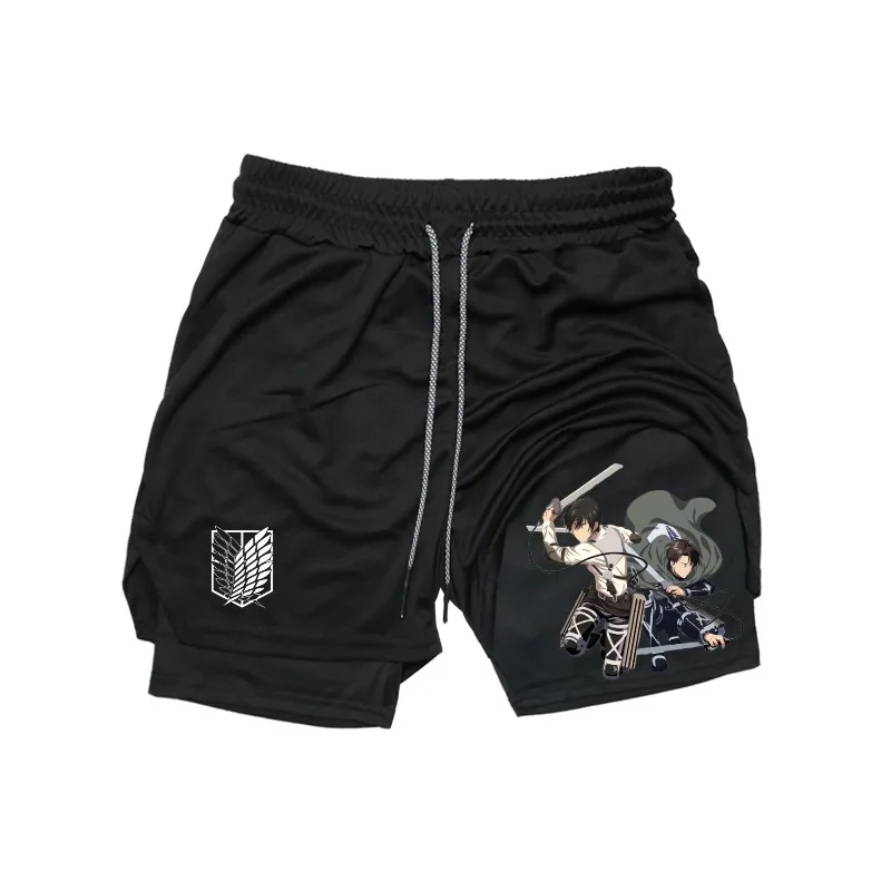 

Design Pattern Loose Casual Shorts Ackermans Men American Y2K Harajuku Oversized Fashion Versatile 2 in1 Running Workout Shorts