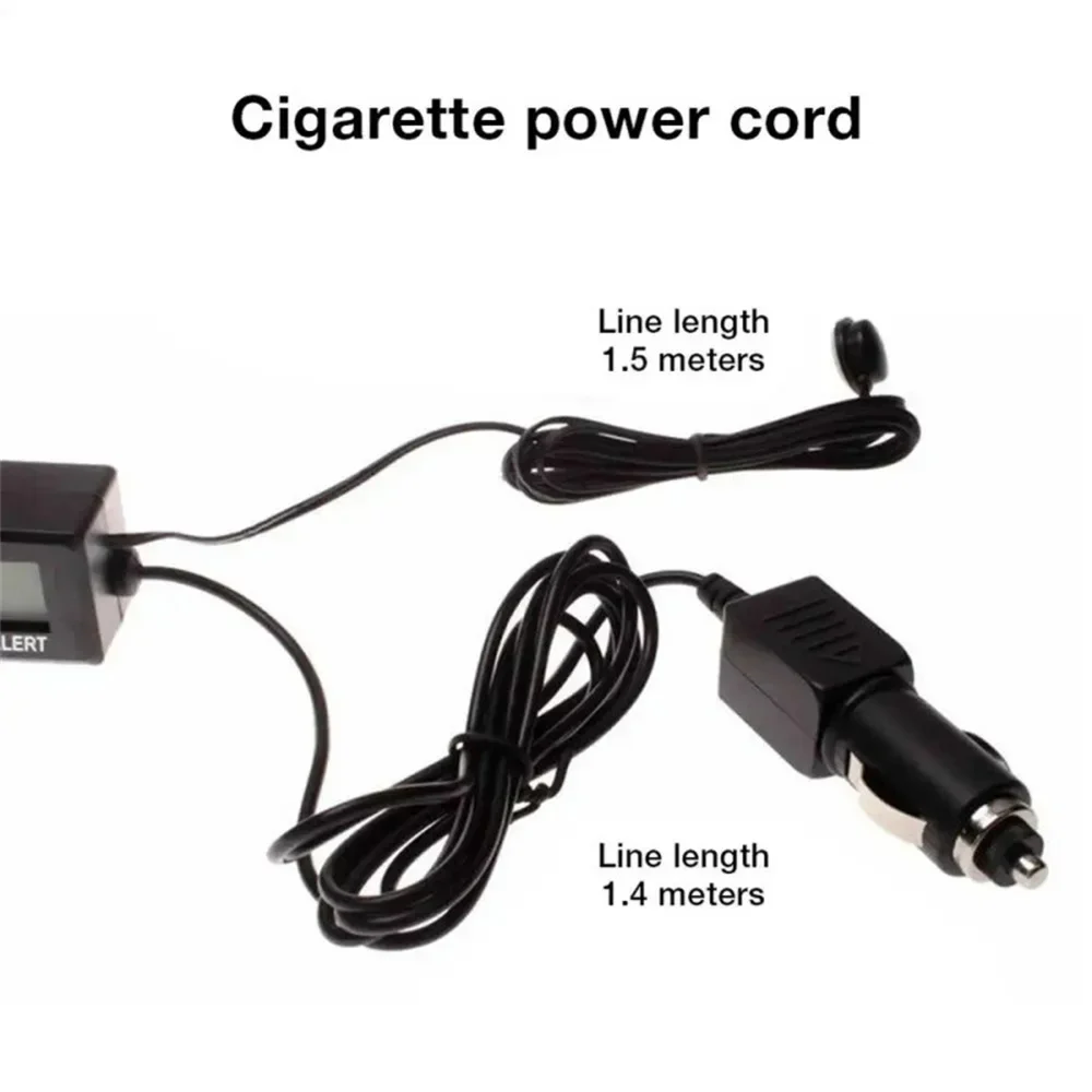 12-24V coche 3 en 1 termómetro Digital interior y exterior pantalla voltímetro de batería de coche y reloj LCD con retroiluminación del Sensor de temperatura