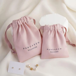 Luxury Pink Gift Package 11x14cm 15x20cm 6x8in Makeup Bags Dense Silk Satin Drawstring Bag for Jewelry Pouch