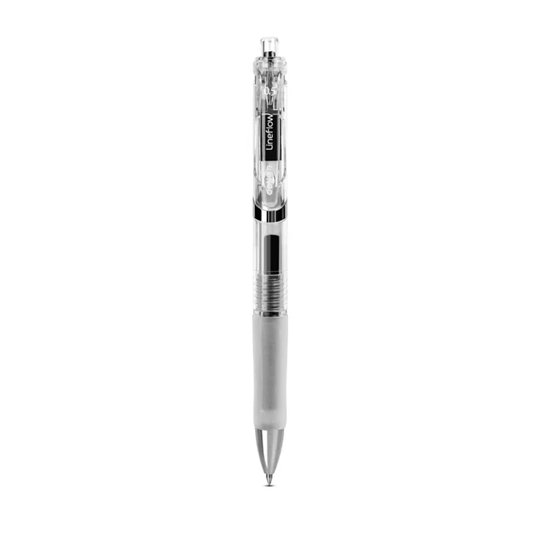 Deli – stylo Gel à encre noire, 0.5mm, poignée souple, Transparent, écriture lisse, papeterie scolaire et de bureau, 1 pièce, S101