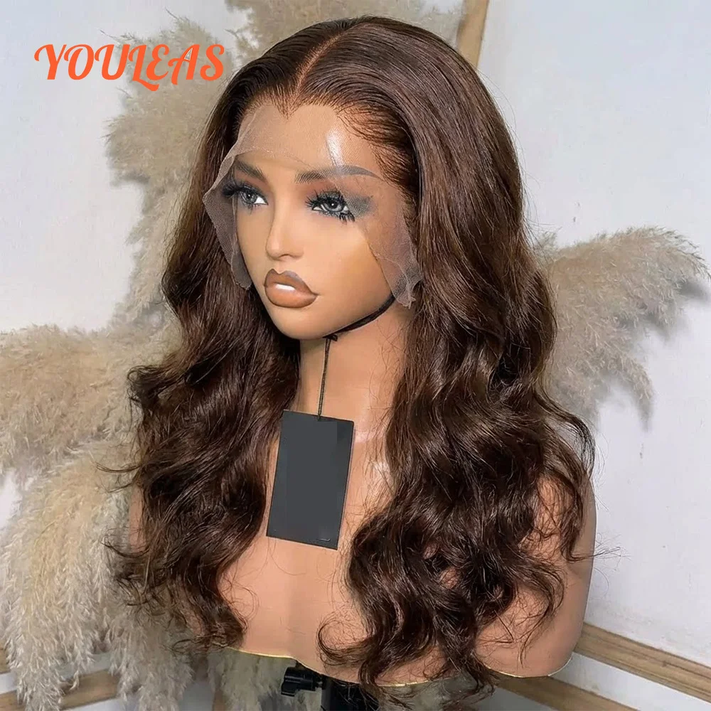 

Парик из натуральных волос Lagos Hairline коричневого цвета, с эффектом Body Wave, 13x4, с фронтальной кружевной вставкой, M-образная линия роста волос, бразильские волосы для женщин