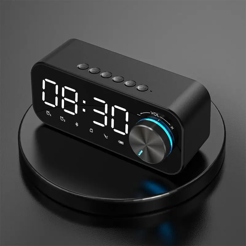 Wireless Bluetooth Speaker Led Display Stereo Bass Speakers MP3 Alarm Digital Clock FM Radio Music Play Multifunction