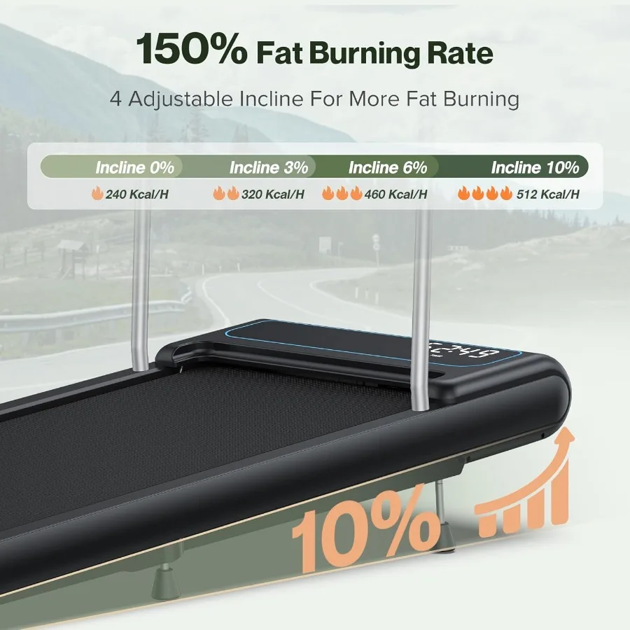 10 وسادة مشي مائلة 2 في 1 قابلة للطي للمنزل والمكتب 3.0 حصان محمولة تحت المكتب مع هان