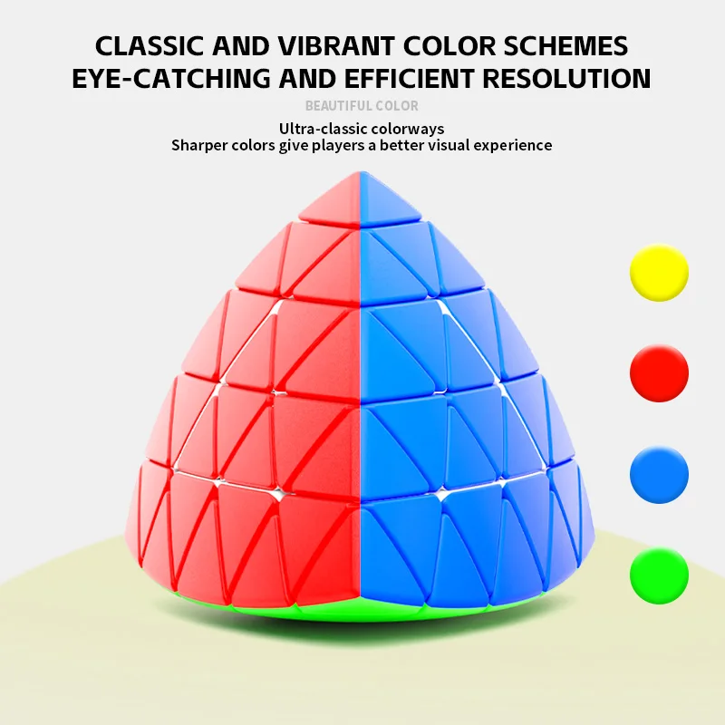 [JudyCube] Sengso 5x5 Pyraminx Magic Cube Stickerless Professional Shengshou 5-Layers Pyraminx Fidget Toys Children's Gifts