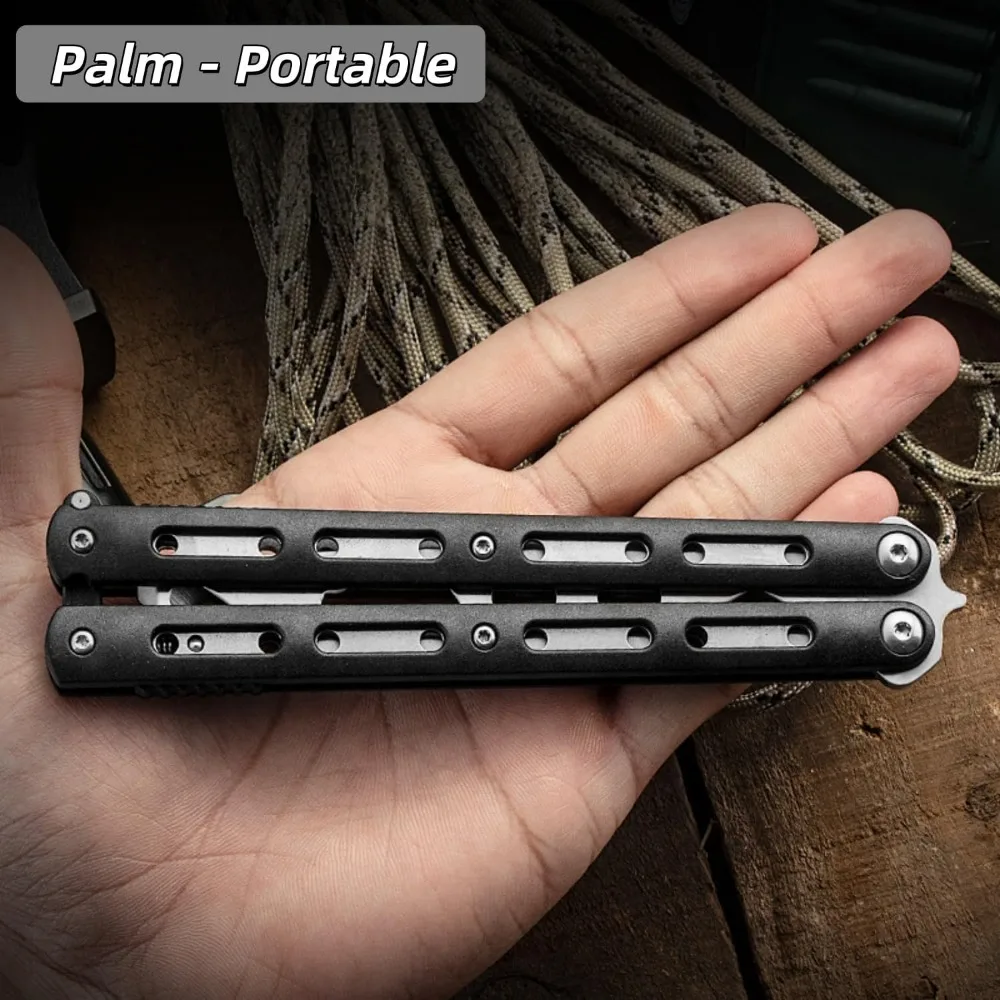 1PCS Schmetterling Praxis Trainer Messer Balisong Ungeschärft Sicher Kamm Klinge Flipping Spielzeug für Anfänger Lernen Tricks Fähigkeiten – Detail 4