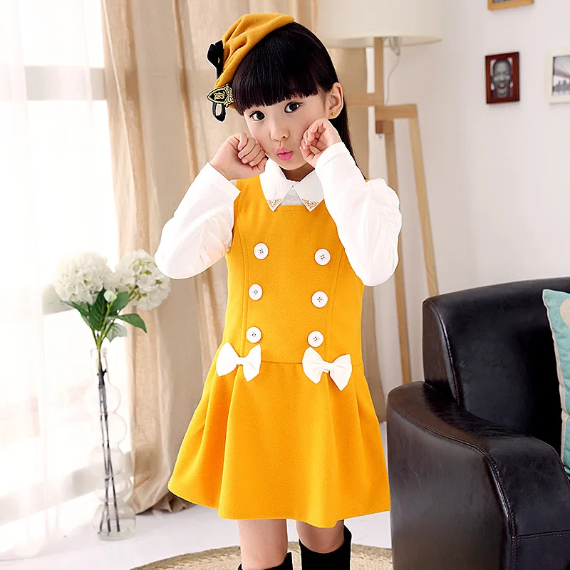 New 2022 autumn winter girls sleeveless dress teenage girls cotton wool-like dress kids children student dress vestidl Infanti image 4