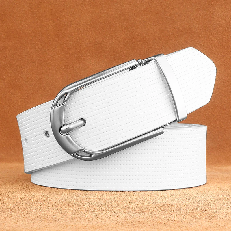 High quality Casual belts men designer pin buckle genuine leather brand luxury young boys jeans ceinture homme