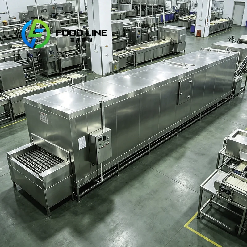 Tunnel Quick Freezing Machine Customizable Tunnel Length Matches Different Daily Output Demands Of Food Manufacturing Factories