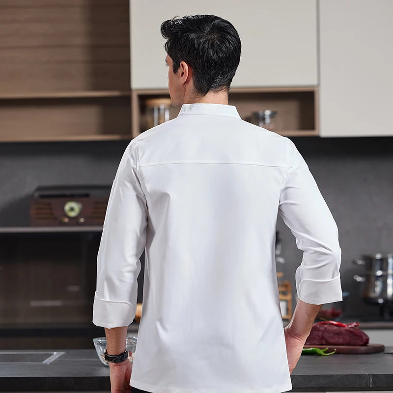 Restaurant Cook Jacket Food Service Kitchen Cooking Costume Pizzaiolo Chef Uniform Bakery Cafe Waiter Working Shirts