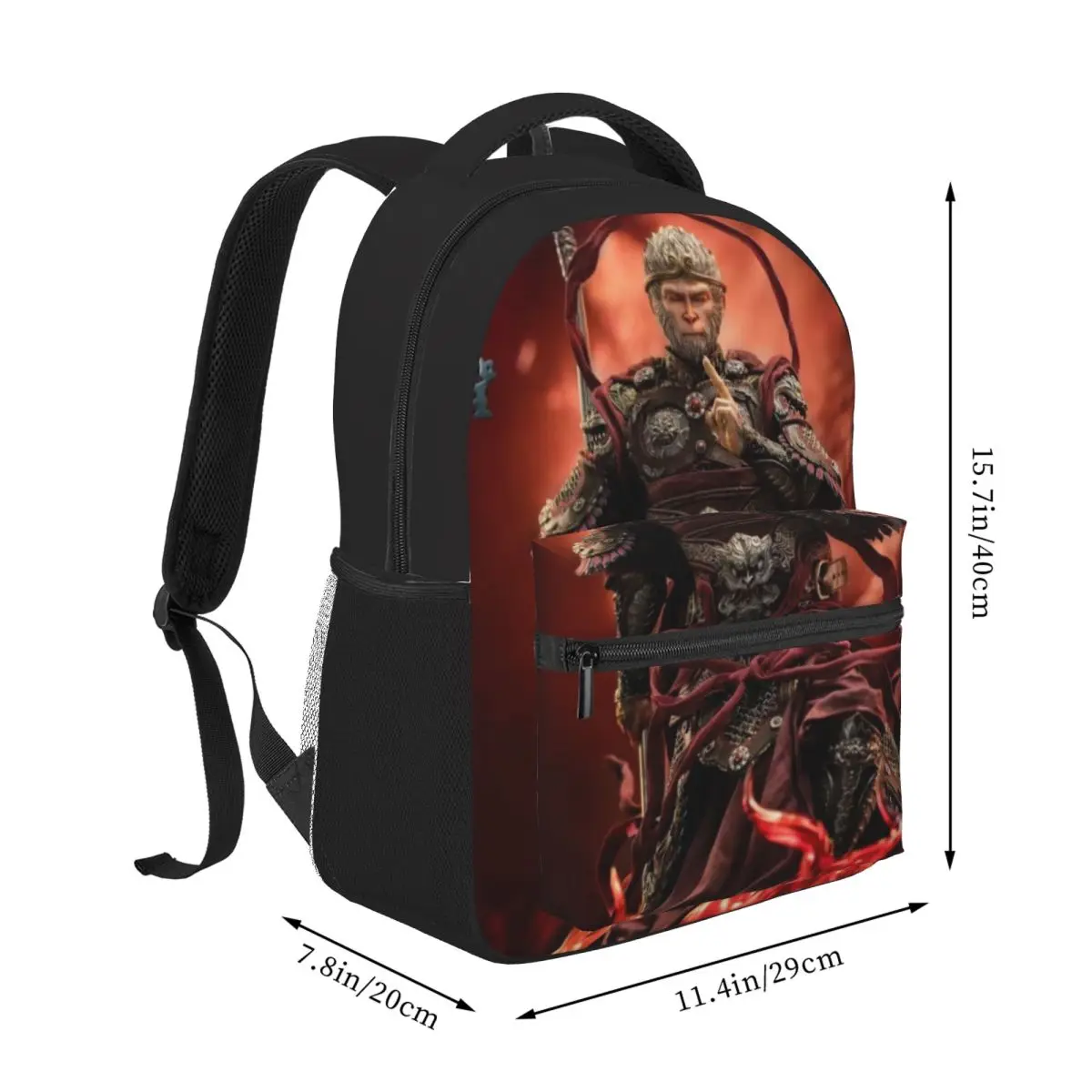 Black Myth:WuKong mochila impermeable para hombres y mujeres, bolsa trasera ultraligera para hombres, bolsa para libros, 16 pulgadas