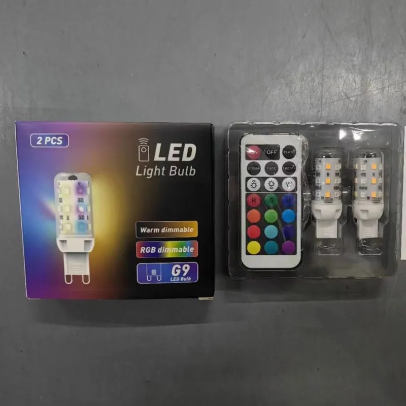 AC100-240V RGBWW G9 LED Bulb with IR 21key remote controller