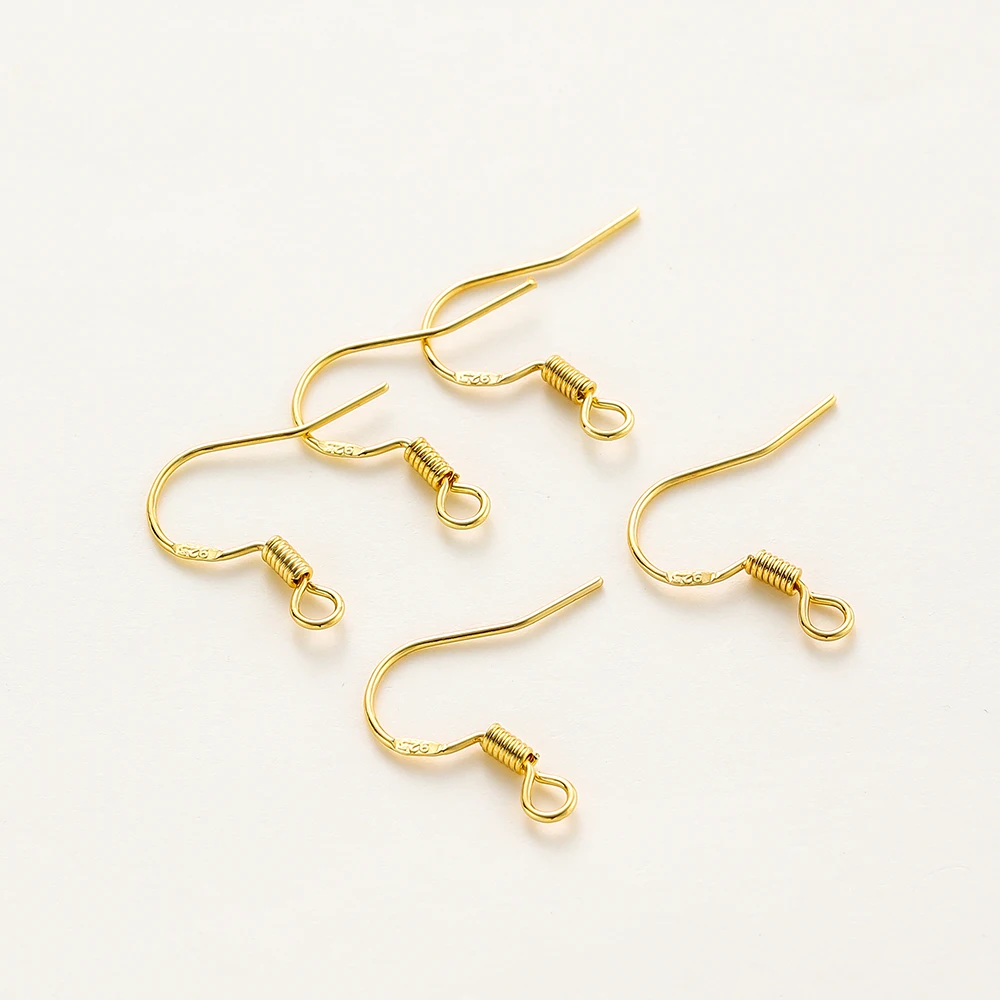 20Pcs 14K/18K Gold Plated Brass Earring Findings Clasps Hooks Earwire Findings for DIY Earrings Jewelry Making Accessories