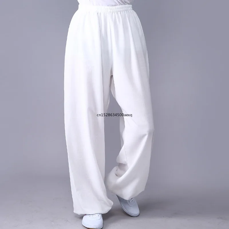 Women Men Martial Arts Cotton Linen Tai Chi Pants Lantern Breathable Pants Yoga Taekwondo Boxing Karate Jeet Kune Do Trousers