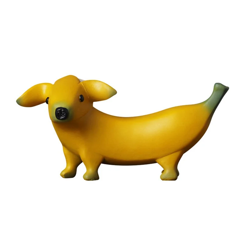 

Best-Funny Banana Dog Statue Cute Peeled Banana Dog Figurines Ornaments Garden Decorations Resin Desktop Ornaments Home Decor