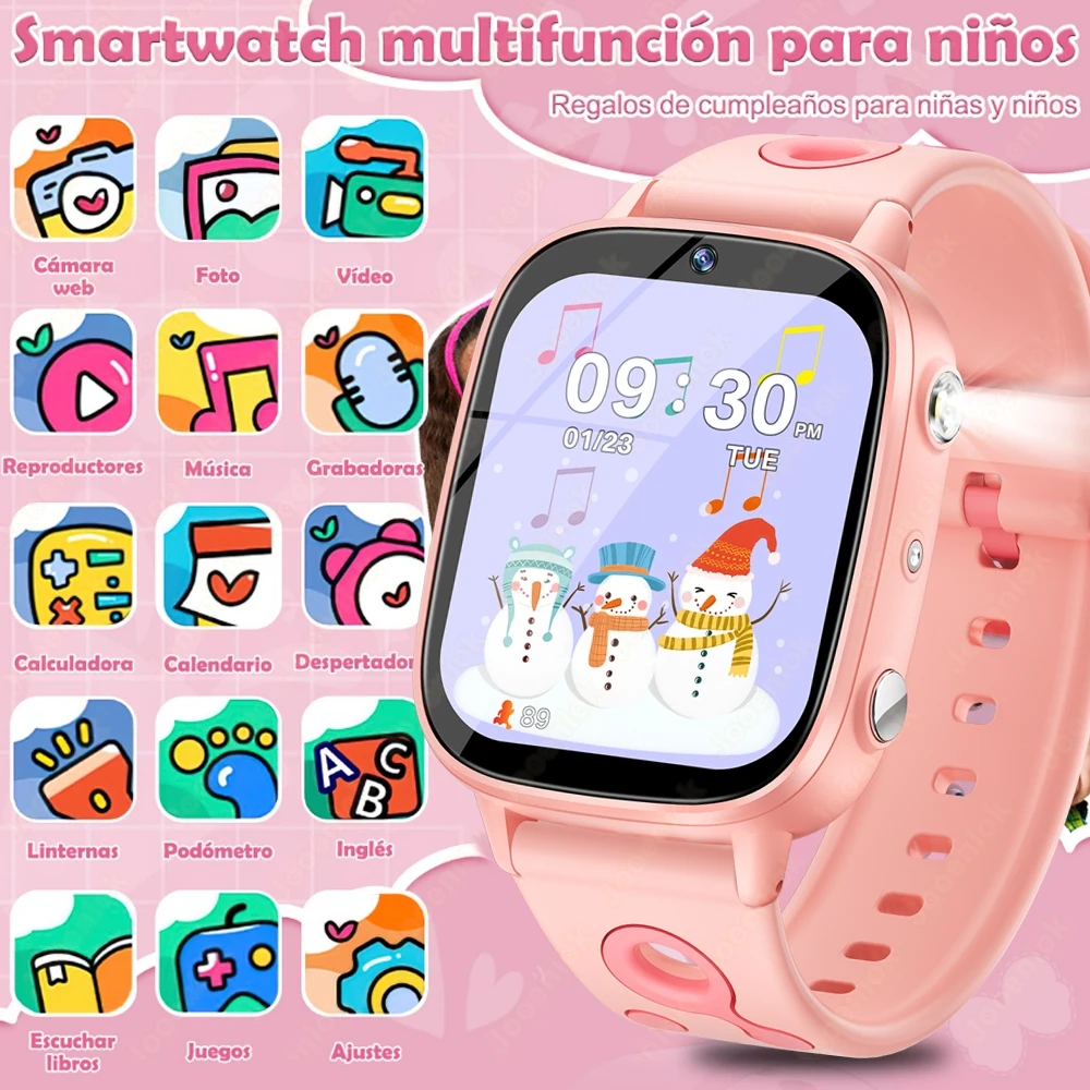 

Новые умные детские часы 2026 года с функцией SOS, камерой, множеством игр, водонепроницаемые, подходят для мальчиков и девочек, отличный подарок