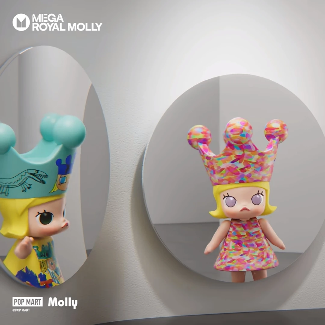 POPMART MEGA ROYAL MOLLY 100% Юбилейная серия 1 Слепая коробка Оригинальные игрушки Сюрприз-бокс Кукла Аниме-фигурка Украшение