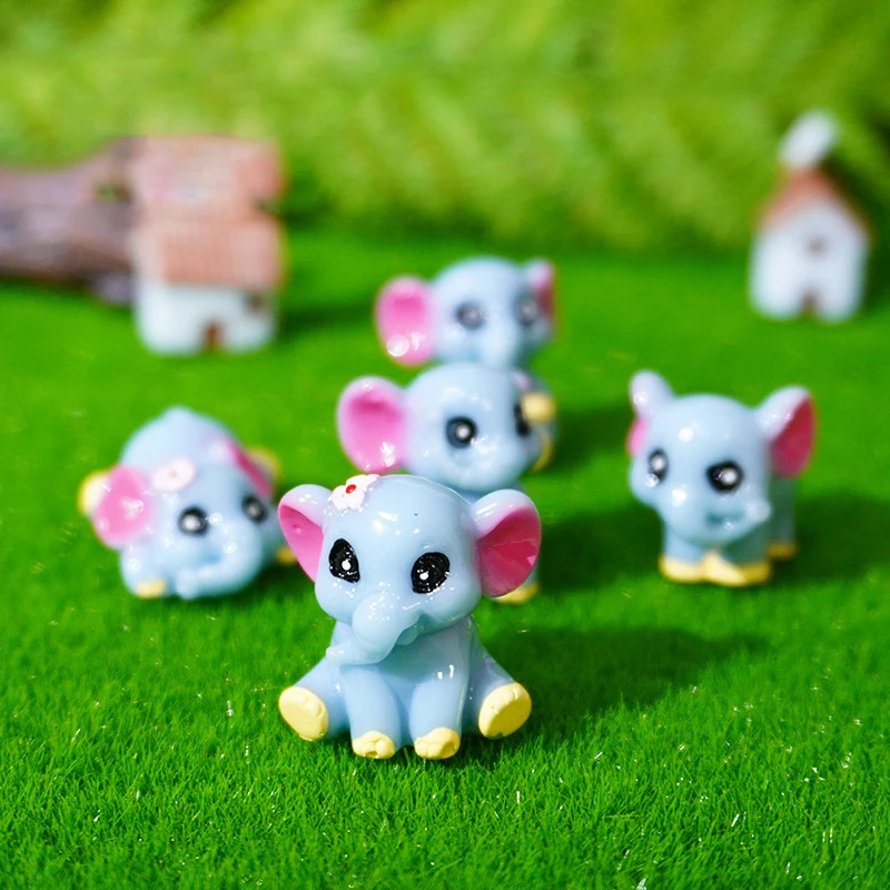 

Mini Elephant Animal Miniature Resin Figures Fairy Garden Accessories Micro Landscape Dollhouse DIY Craft Decoration
