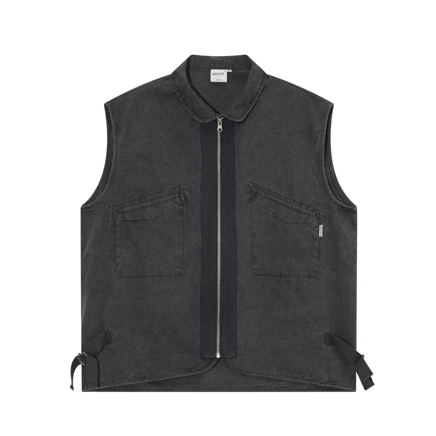 

European Size Japanese Retro Amekaji Printed Workwear Vest 100% Cotton Washed Unisex Loose Fit Vintage Sleeveless Style Vest