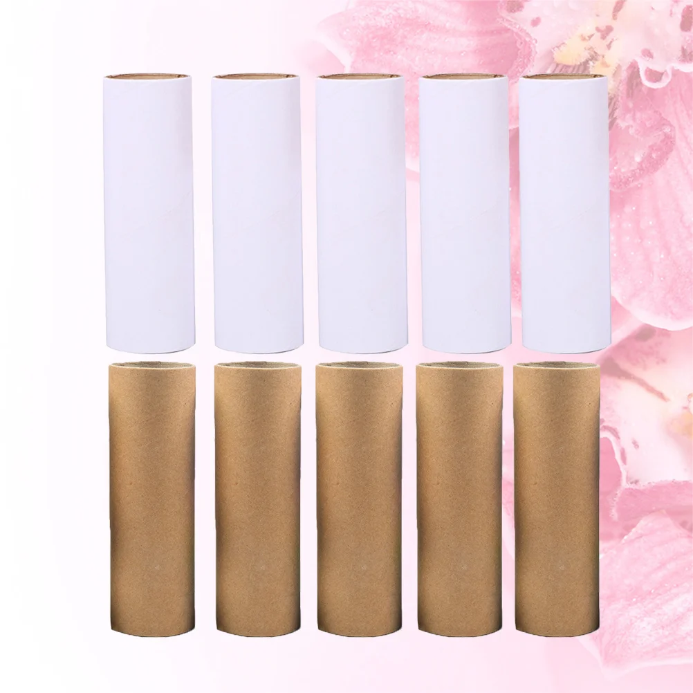 10 pièces Tube de papier artisanal rouleaux de bricolage Premium pour les projets scolaires de classe d'art pour enfants Tubes en carton recyclables 15Cm couleur blanc et bois