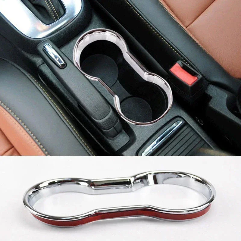 1pc Car Chrome Cup Holder Center Console Cover Trim Suitable For Buick-Encore/ For Opel Vauxhall-Mokka 2012-2018 Interior Parts