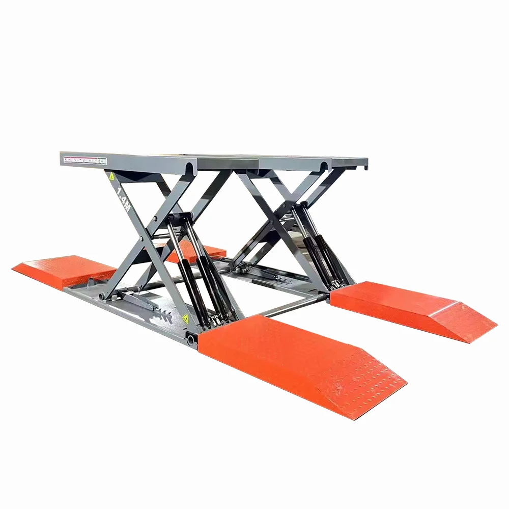 4000kg Expprted German Industrial Mid-Position Scissor Lifter Double Cylinder Scissor Lifter Hydraulic Car Lift