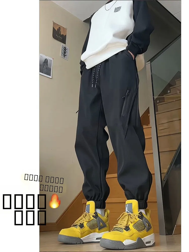 

Thiened Fce Outdoor Climbing Pants Men's Trousers with Cuffs Workwear Straight Leg Trendy Summer Casual Pants