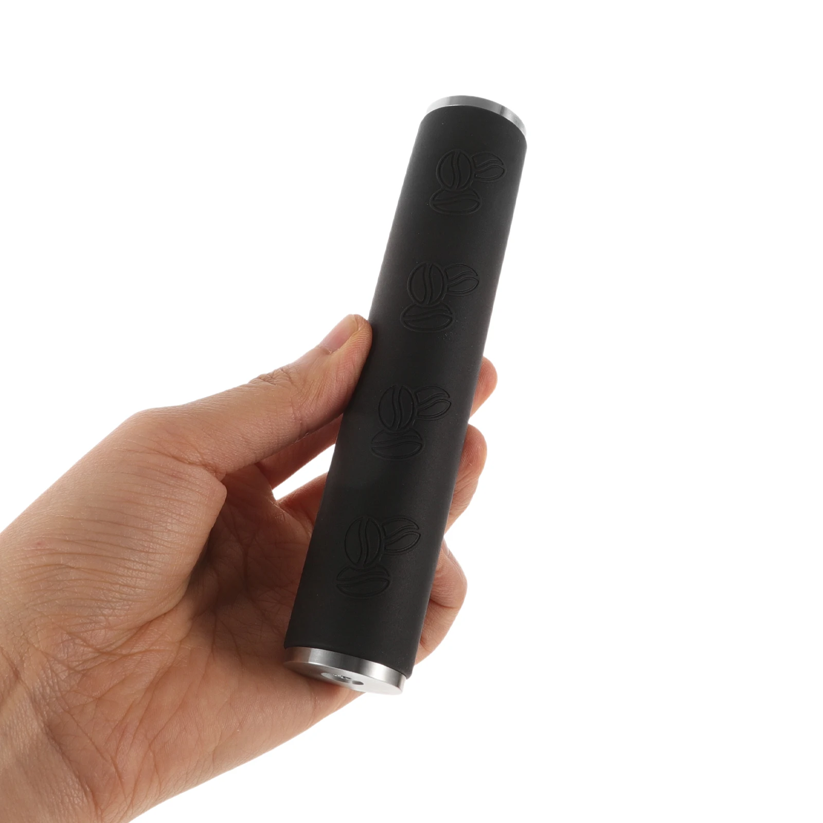 عصا صندوق طحن القهوة من السيليكون العملي مع مقبض من الفولاذ المقاوم للصدأ مضاد للانزلاق لحاوية أرضية الإسبريسو #4