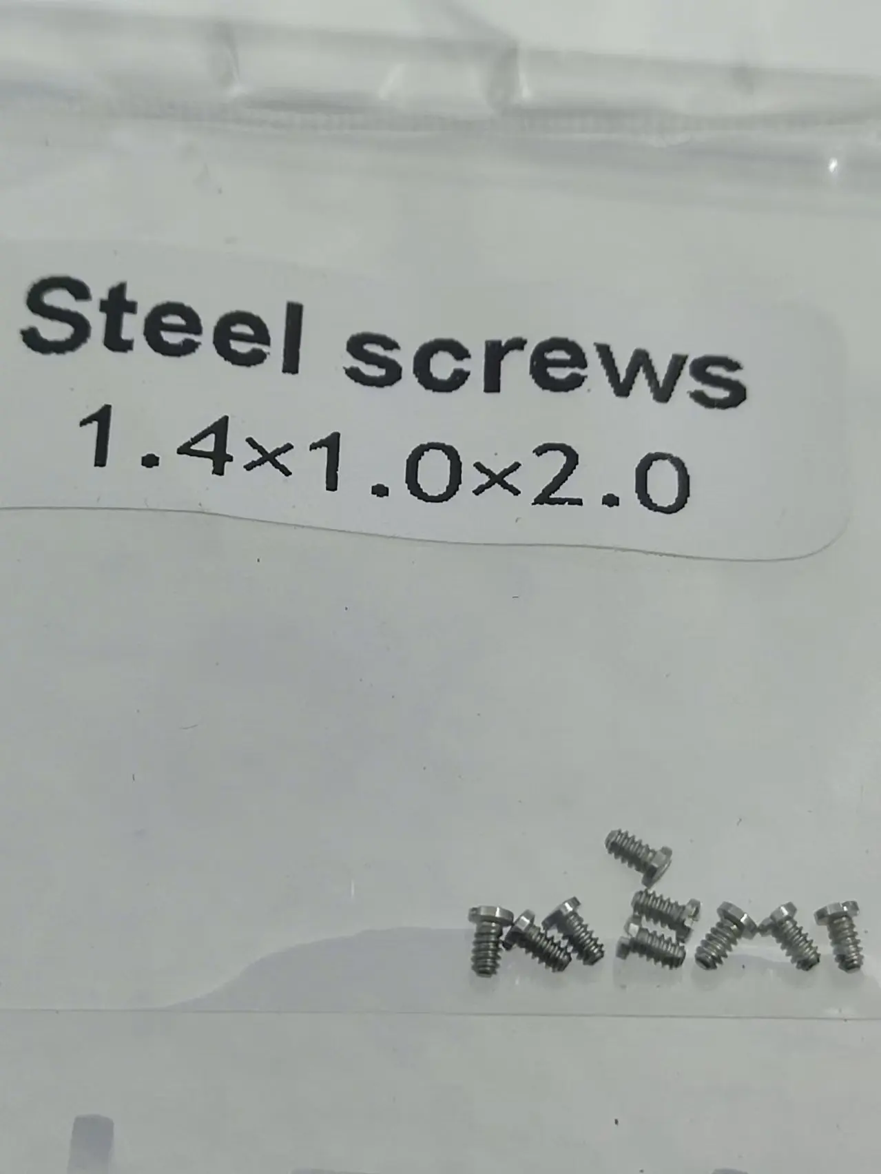 Watch accessories back cover with all steel flat screws 0.8/0.9/1.0/1.2/1.4, universal for all steel screws 10pcs