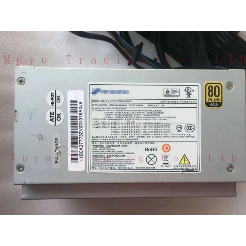 Originele PSU voor Lenovo C20 THINKSTATION C20 C20X voeding FSP800-09LEN MAX 725 W