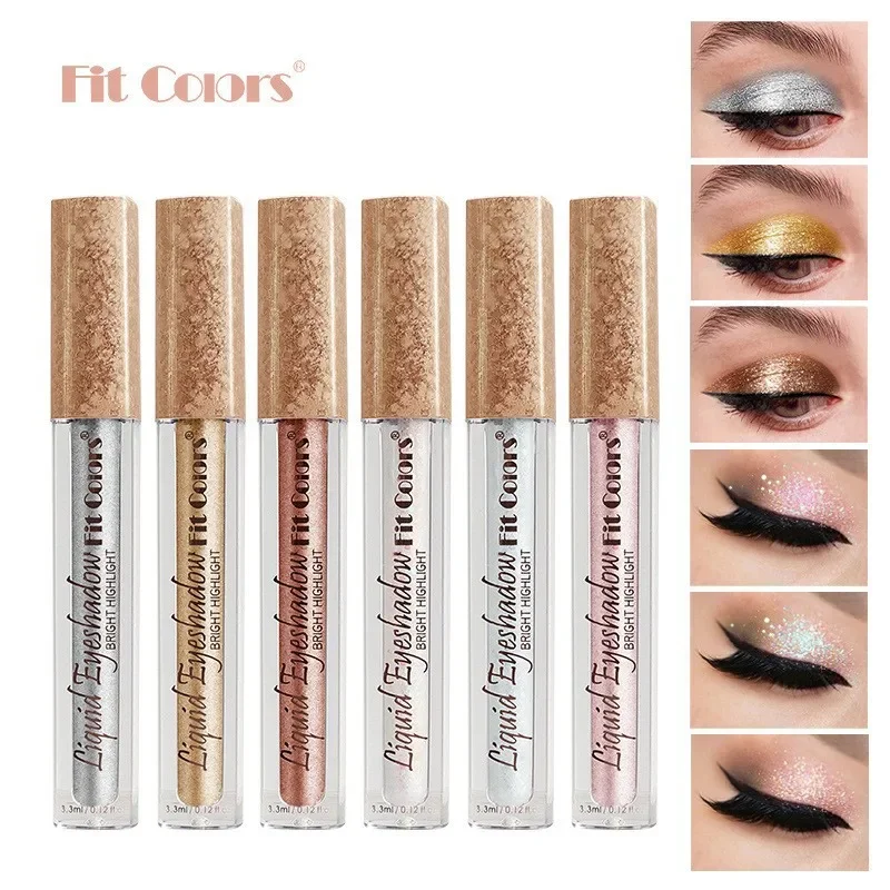 New 6 Color Liquid Eye Shadow Pearl Shimmer Glitter Bright Texture Long Lasting Multi-function Highlight Fashion Cosmetics 3.3ml