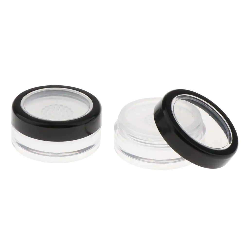 2X 10x 10g Loose Powder Container Sifter Lids Powder Puff Case DIY Cosmetic Box