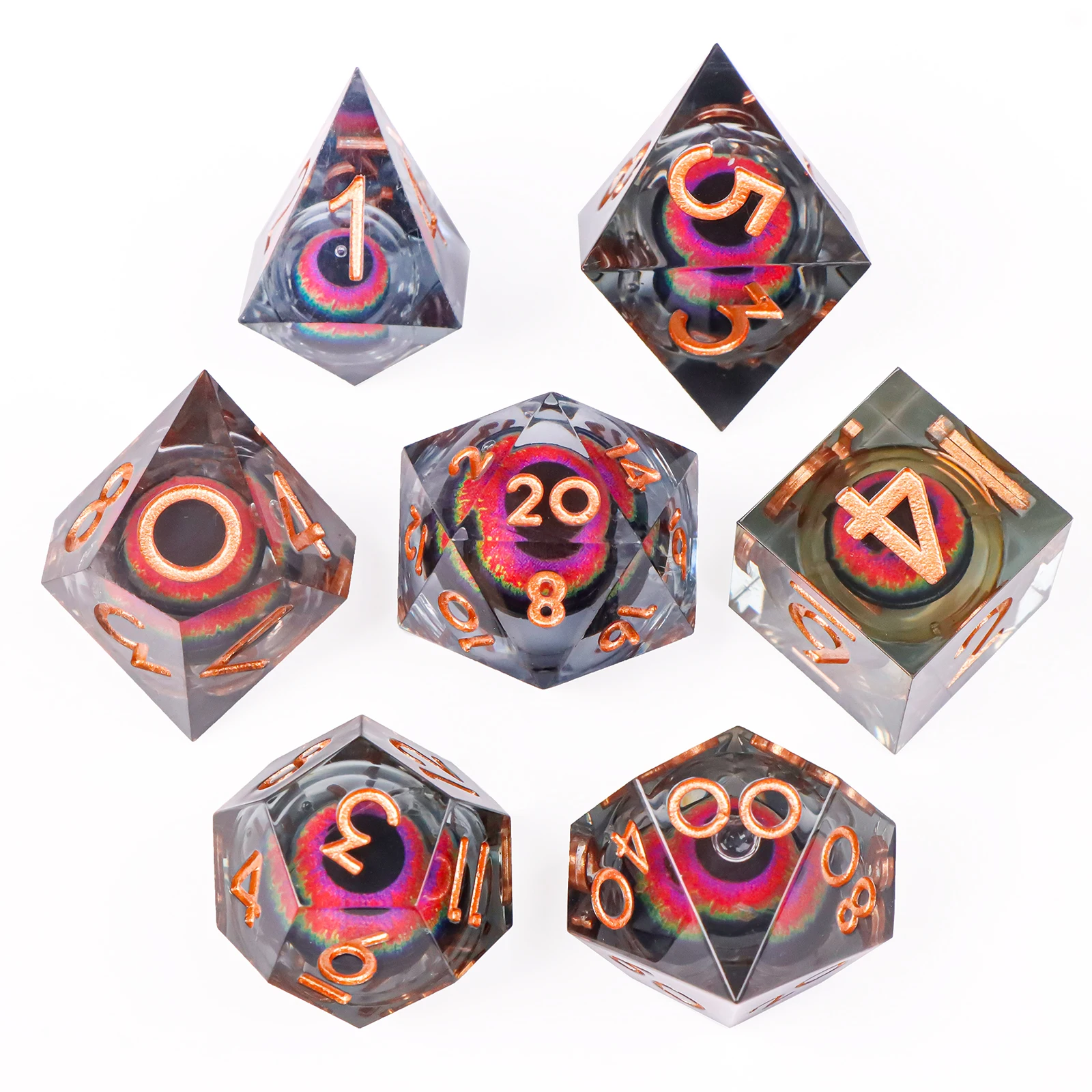 Dragon Eye Dice Set Liquid core Dice For dungeons and dragons set Digital Dice D&D Board games Dice for DND