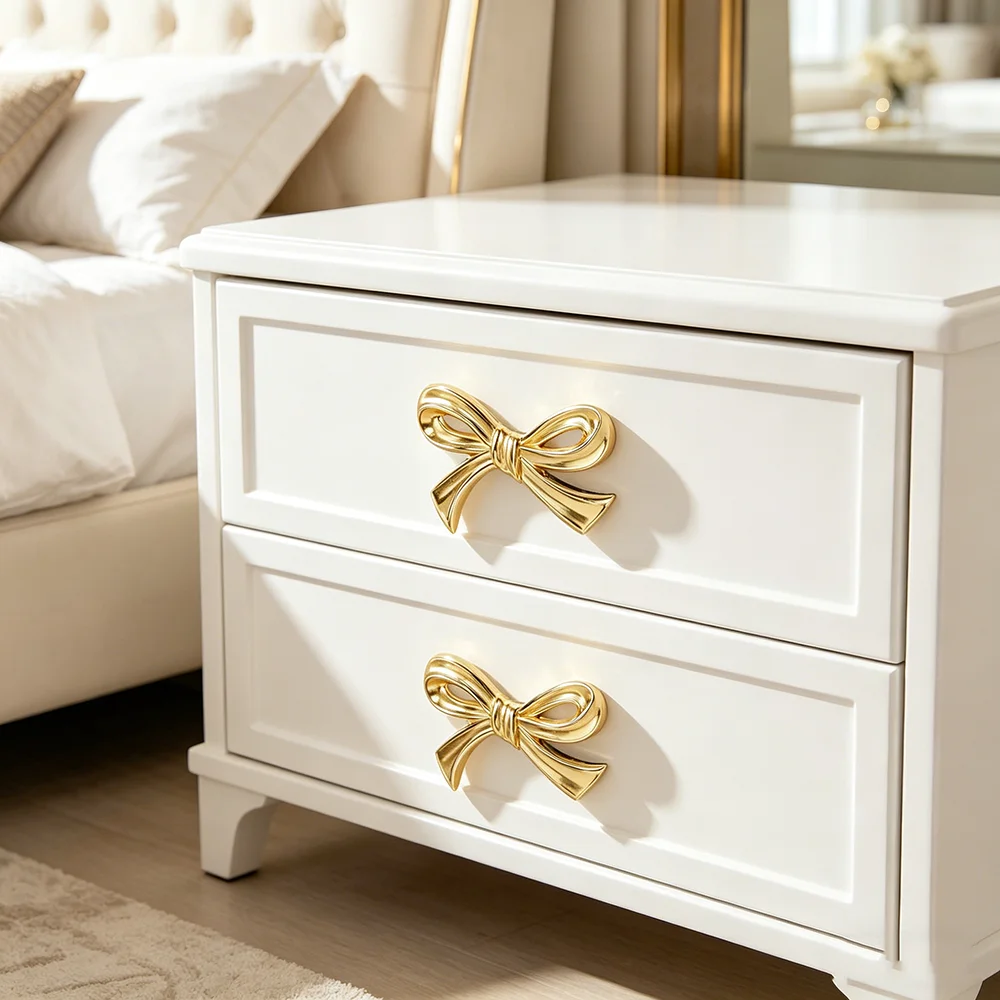 1/2/4Pcs Bow Shape Drawer Knob - Furniture Hardware Gold 评论和价格