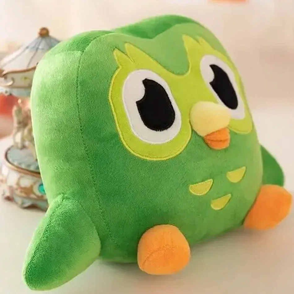 Leuke Duolingo 20CM Groene Uil Knuffel Plushie De Uil Cartoon Anime Uil Pop Zacht Knuffeldier Kinderen Verjaardag pop Geschenken