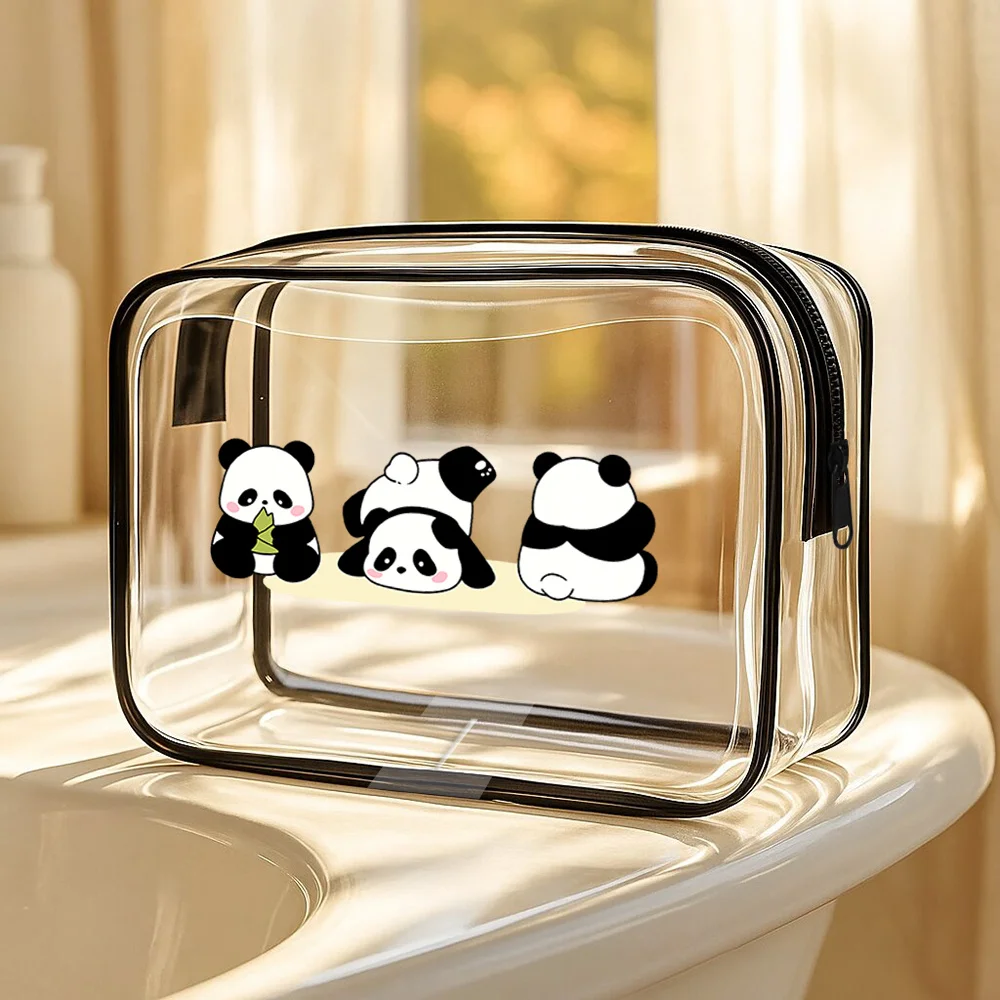 Cosmetic Bag Cute Panda - Clear Toiletry Bag for Women and Girls, Ideal Birthday Gift for Panda Lovers - Small Cosmetic Bag